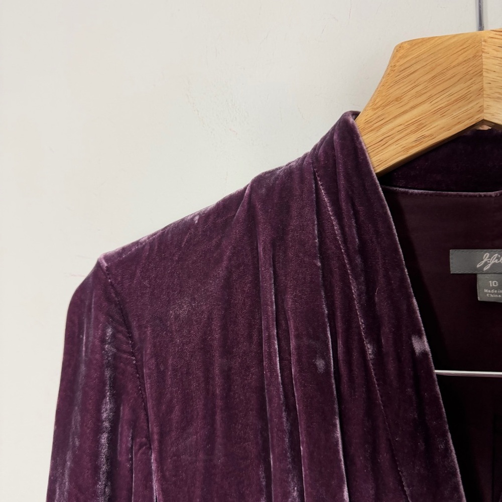 Vintage J.Jill Velvet Aubergine Purple Duster/Dress Silk Size 10 - Picture 2 of 11